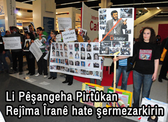 Li Pêşangeha Pirtûkan kiryarên Rejîma Îranê hate şermezarkirin