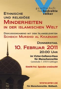 „Ethnische und religiöse Minderheiten in der islamischen Welt“ | Donnerstag, 10. Februar 2011, 20:00 Uhr