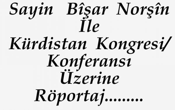 Sayın Bişar Norşin ile Kürdistan Kongresi/konferansı üzerine roportaj